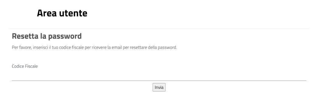 Richiesta reset password